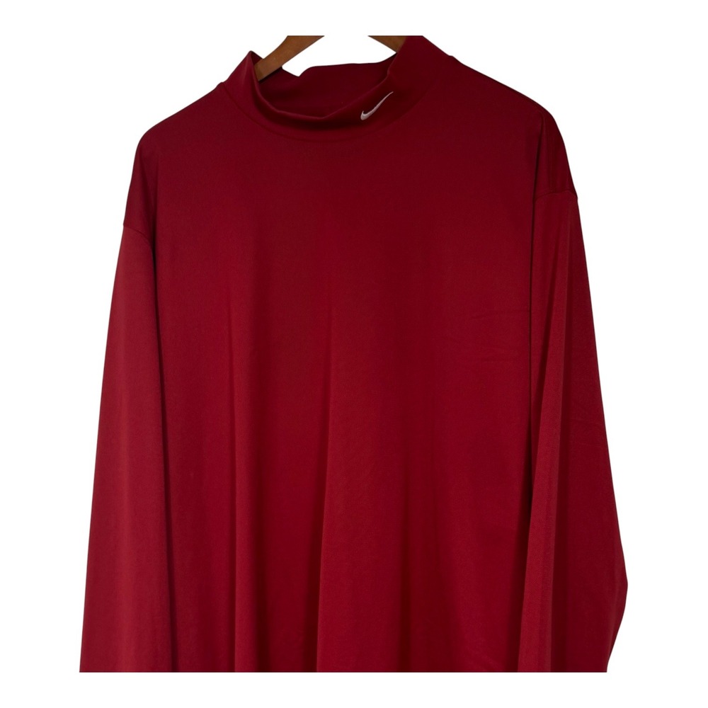 Nike Golf Mens XXL Dri-FIT Mock Neck Long‎ Sleeve Shirt Red 381235-651
